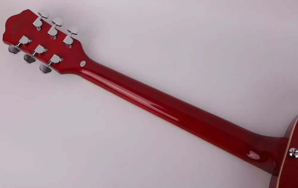 Good quality red hollowbody double f hole electric guitar guitars