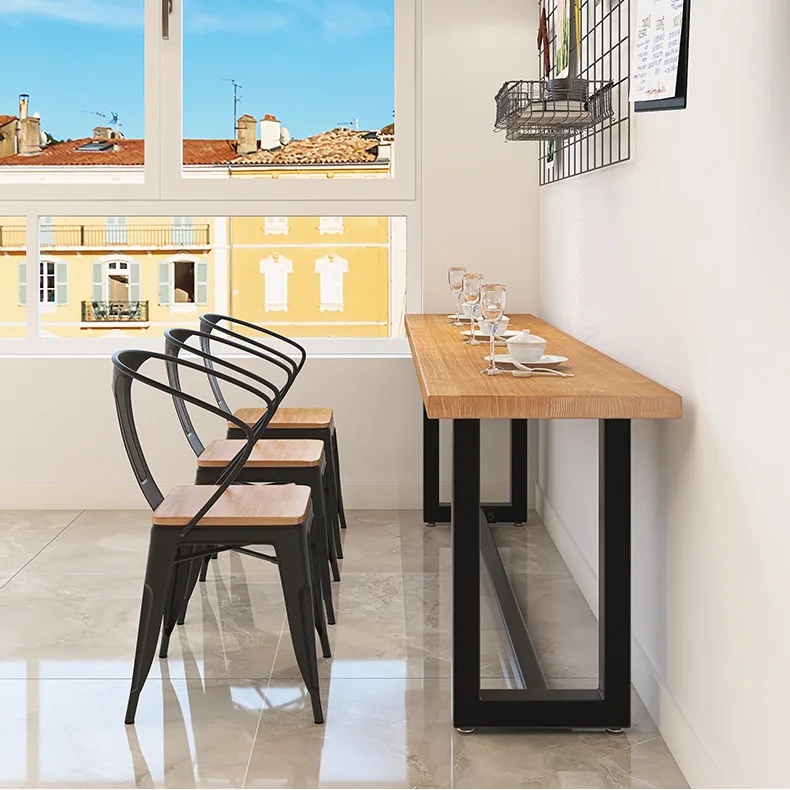 Wholesale Stackable Cafe Bistro Metal Wood Seat Restaurant Vintage Design Industrial Metal Dining Chair