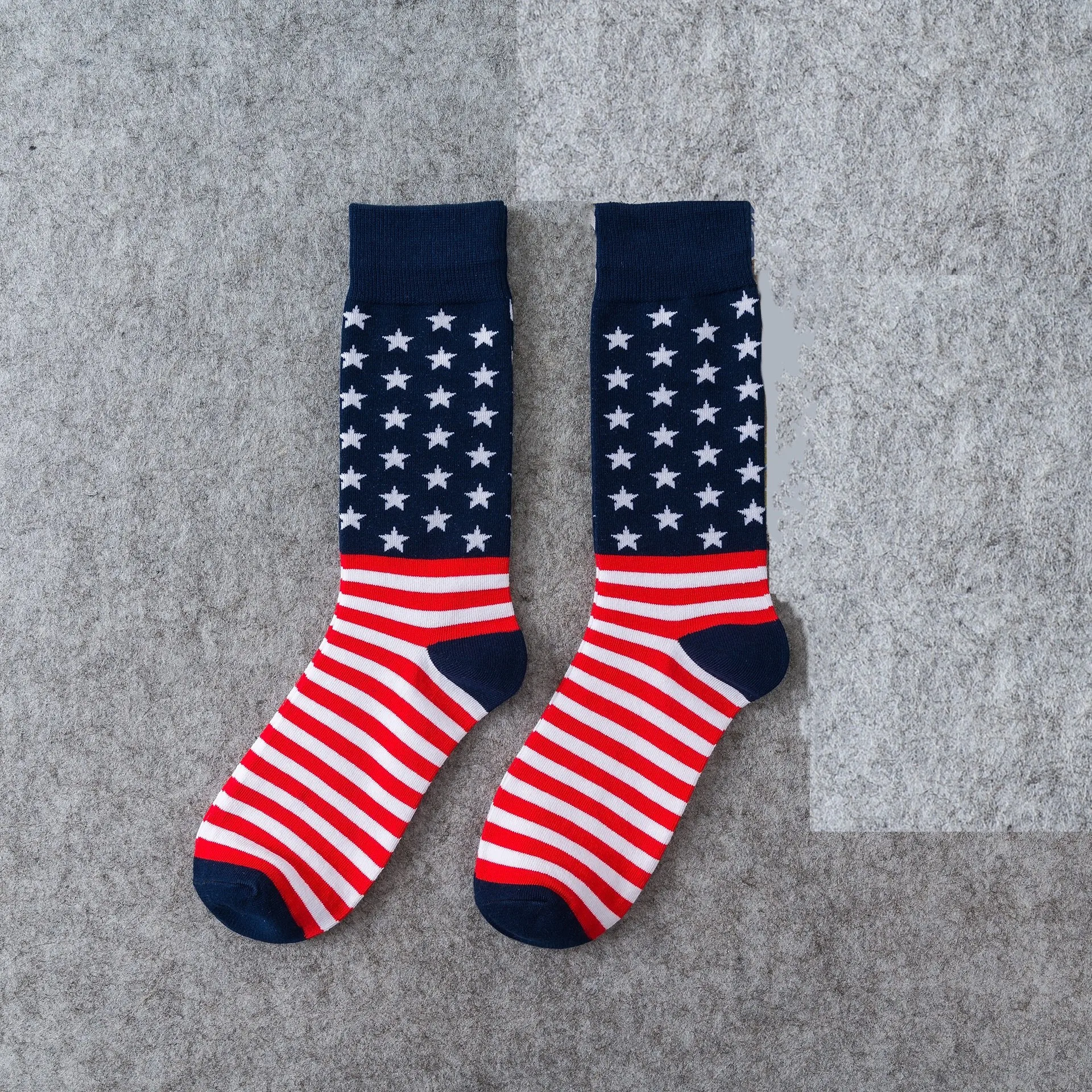 2024 New Arrival Unisex Cotton Striped Crew Socks American Flag USA Sock