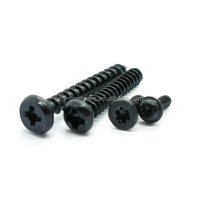 Standard Drywall Tapping Screws Black Phosphate Steel With Coarse Thread Available In Inch And Metric Measurement Systems