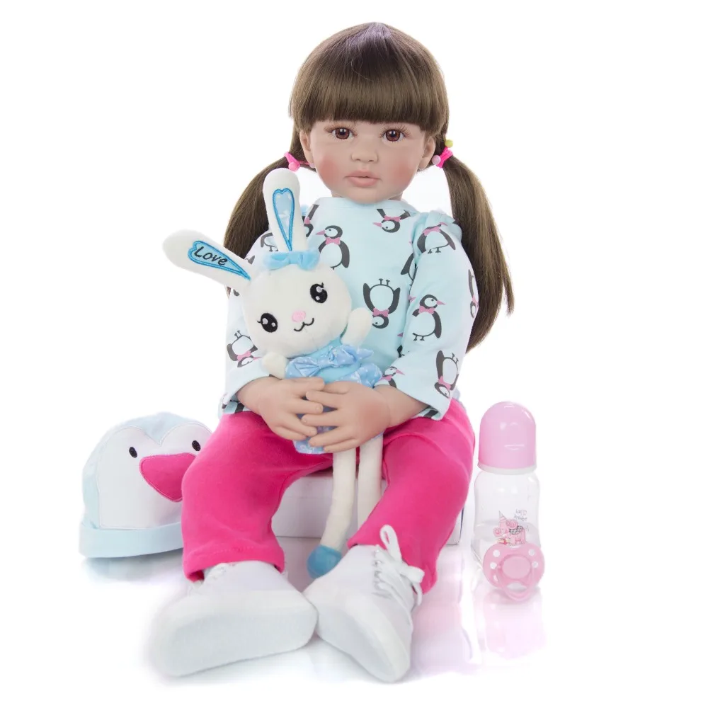 24 inch  60 cm Fashion Long Hair Reborn Dolls and Reborn Boneca