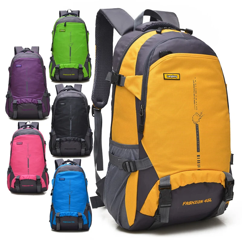 45l waterproof sport Travel bagpack Daily Leisure ultralight foldable yellow backpacks Hiking rucksacks