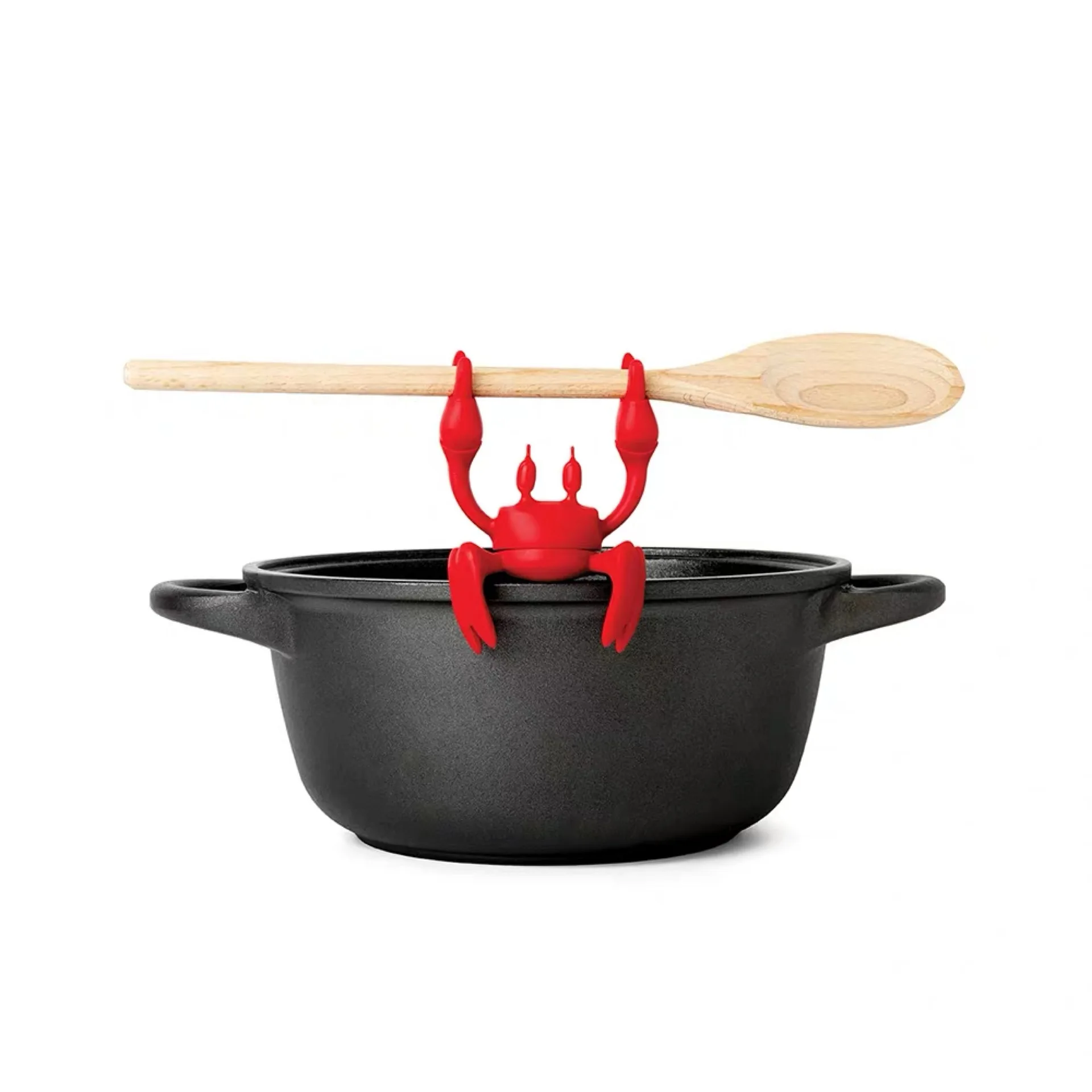 WONDERFUL BPA Free Non-slip Spoon Rest Heat-resistant Kitchen Utensil Holder Red The Crab Silicone Utensil Rest Steam Releaser