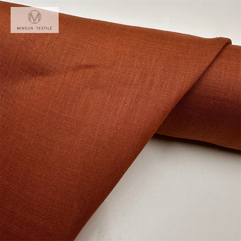 Mindun Plain Dyed Linen Ramie Washed For Summer Garment Ramie Anti Wrinkle Dress Woven Fabric Thinner Hemp Fabric For Clothing