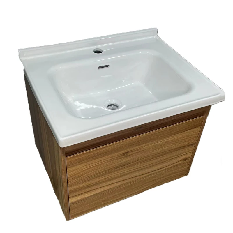 Minimalist slate wall mounted bathroom cabinet vanity with drawers and mirror for apartment hotel