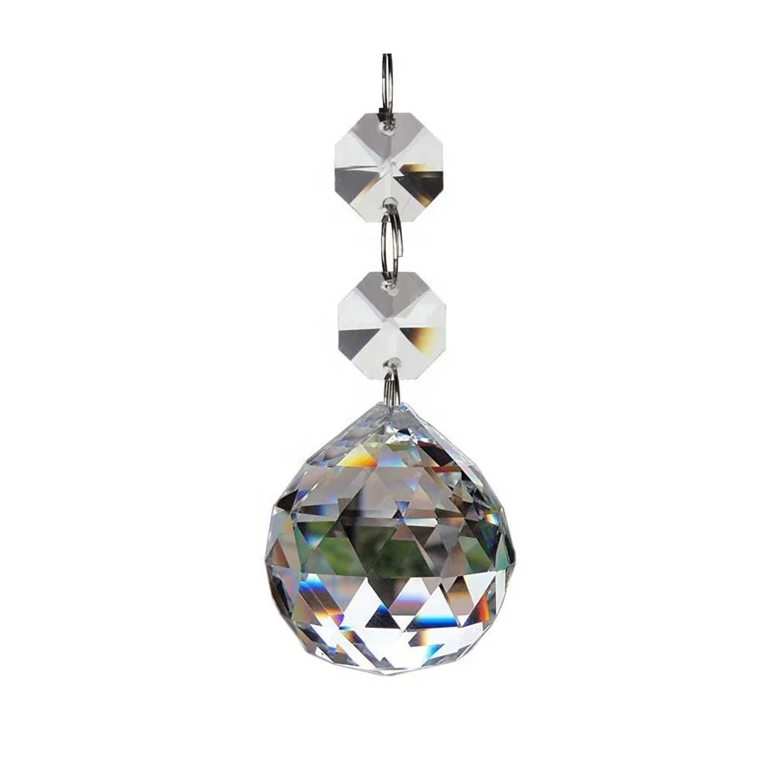 Factory Wholesale Clear crystal chandelier 3 pcs14mm pendant +40mm crystal ball  parts for wedding decoration
