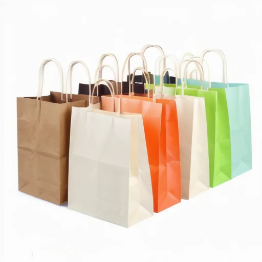 Luxury Custom Printed Kraft Paper Gift Packaging Shopping Bags Laminated Shopping Gift Packaging Paper Bag With Your Own Logo