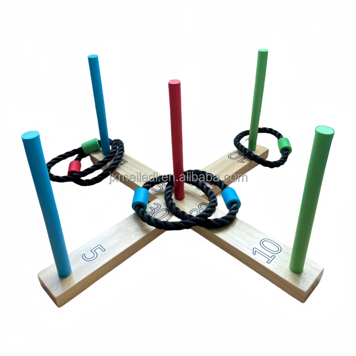 Wooden Ring toss game Yard games set Throw Games for outdoor and indoor innovative rope toy