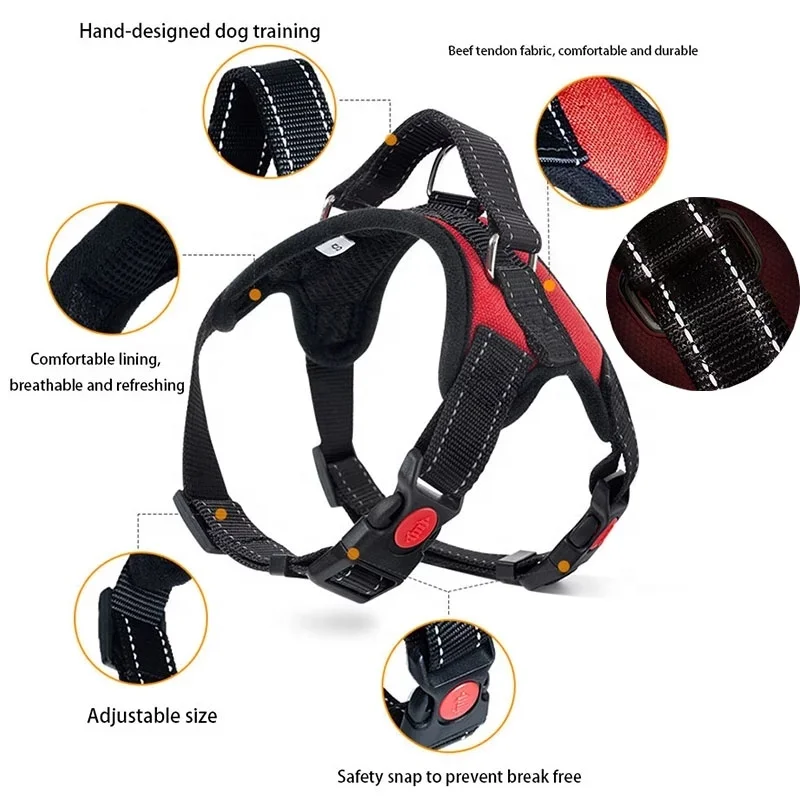 OEM harnais chien Harness Custom Pet Nylon Retriever Proof Harness arnes de perros Breathable hunde geschirr Dog Harness