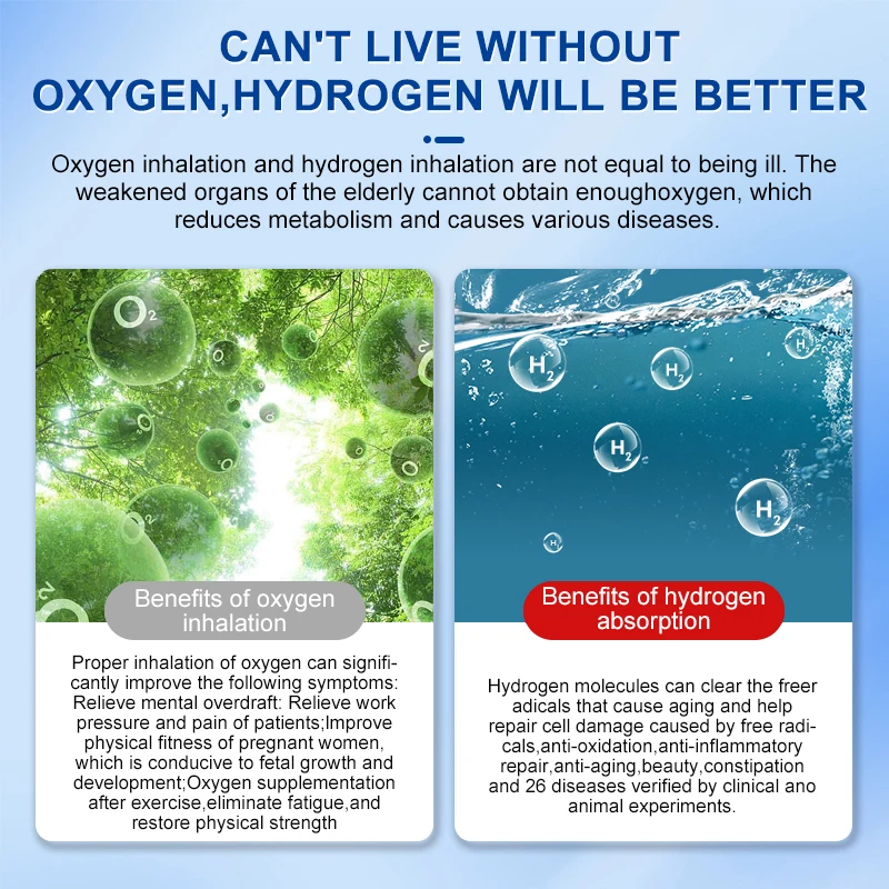 PEM Browns Gas Machine Molecular Hydrogen Breathing Machine Hydrogen Water Generator 3000ml Hydrogen Generator for Inhalation