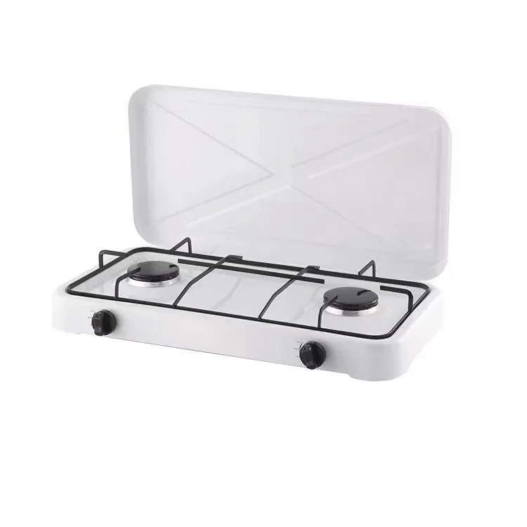 Portable Outdoor Household Cooking gas stove Stainless Steel Burner Cooker Double Heads Gas Stove for cooking camping