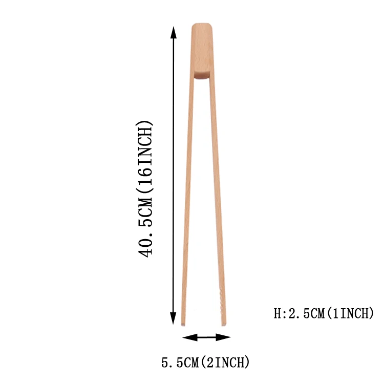 
16 Inch Beech Wood Long Food Tong for Dessert,Noodles,Snack, Sushi 