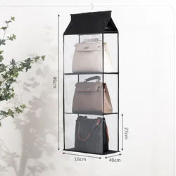 Dust-proof Wardrobe Closet Storage Holder Bag 2/3/4 Pockets Wall Hanging Handbag Organizer home storage & organization