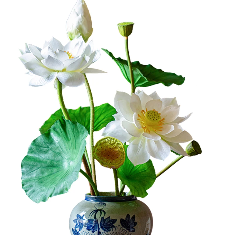 Wedding silk flowers artificial bouquet simulation lotus seed leaf floating artificial lotus flower