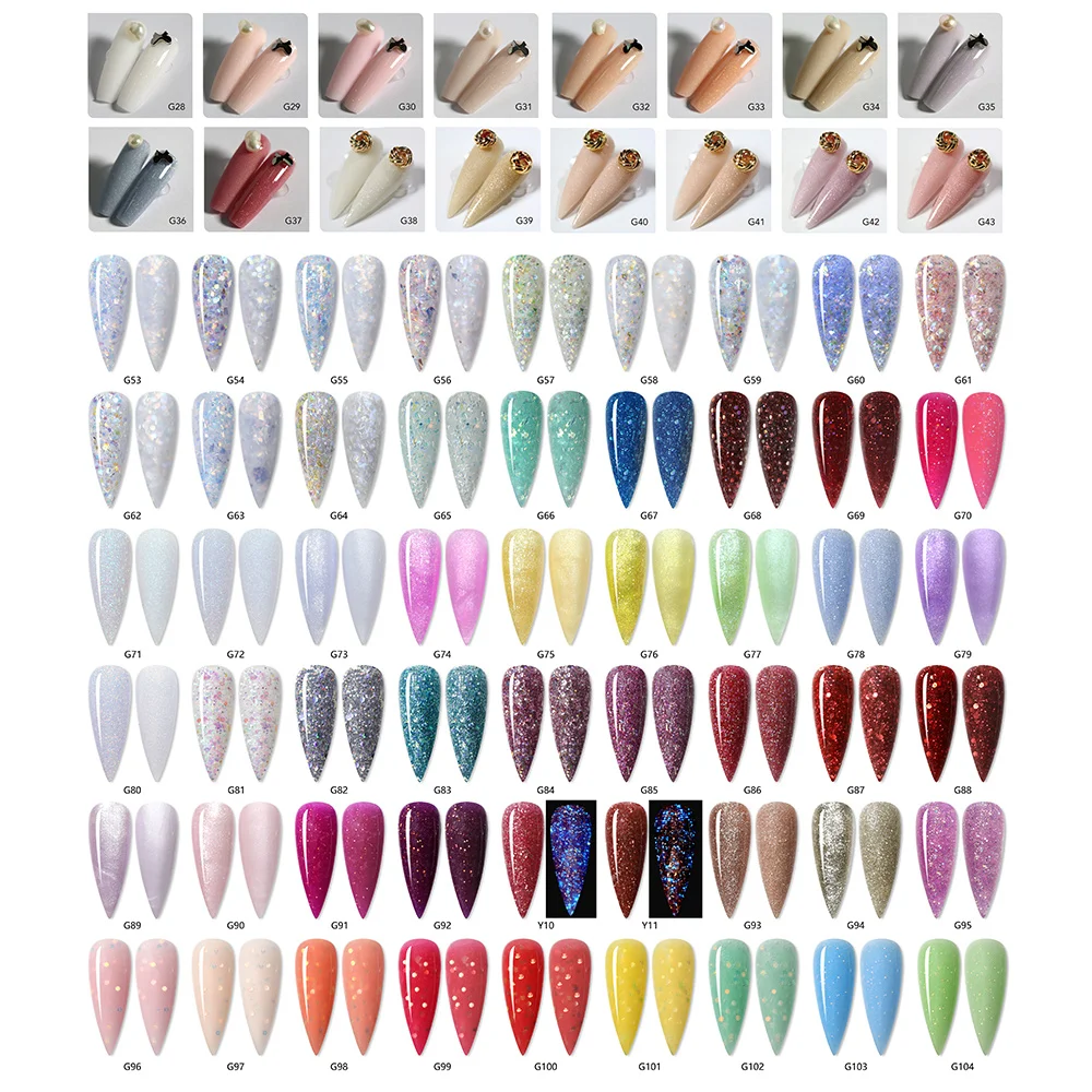 70 Glitter Color Poligel Wholesale Nail Supplies UV Poly Gel Polish Nail Poligel