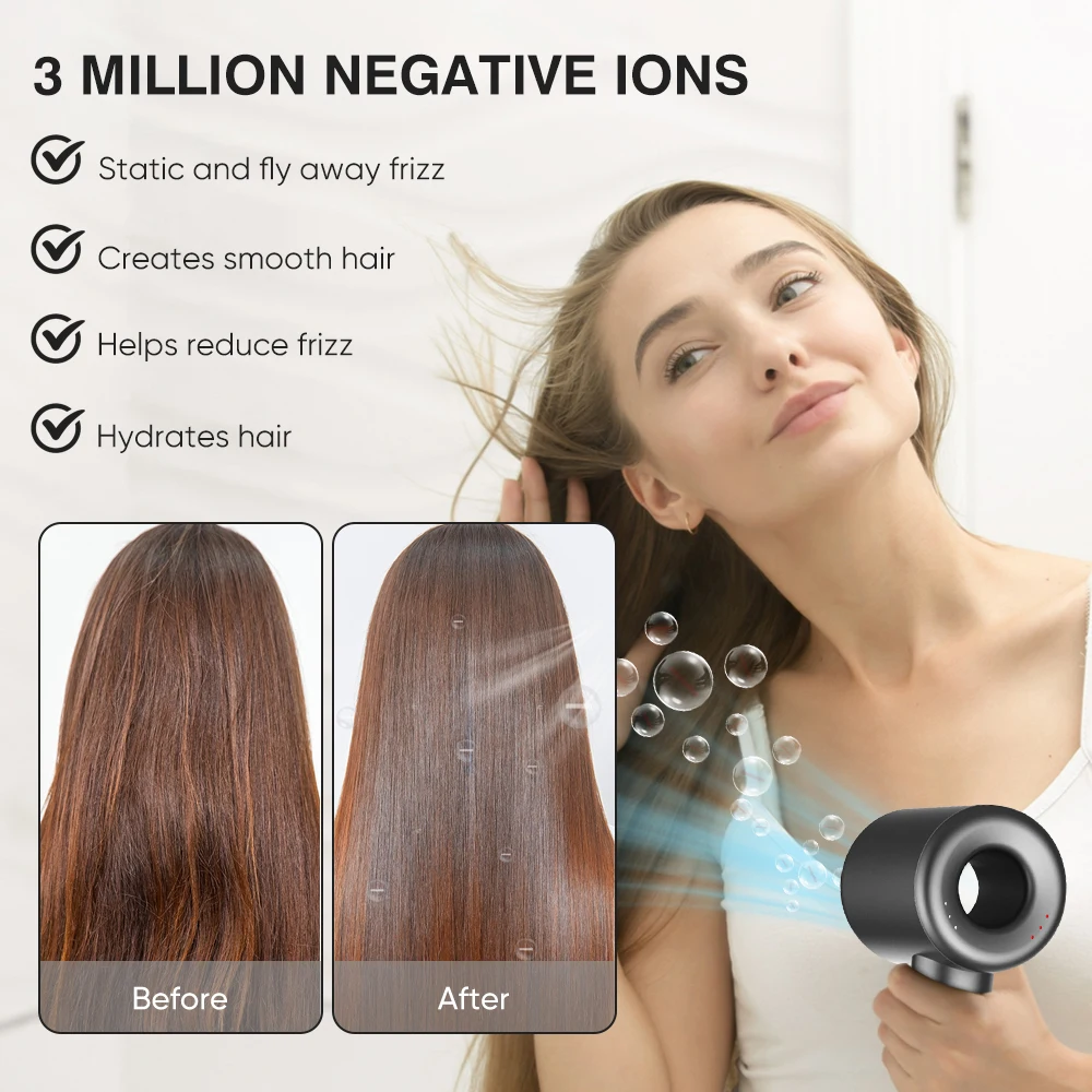 Fast Drying Blow Hairdryer Secador De Cabello  Professional Powerful Hair Dryer with Diffuser Negative High Speed Hair Dryer