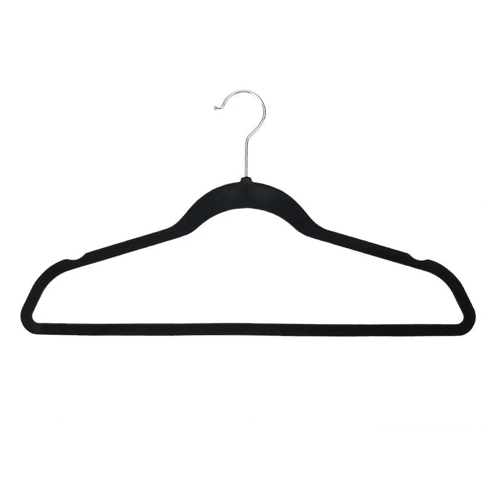 Factory Wholesale Cheap Non Slip Clothes Velvet Hangers,Slim Cloths Hangers with Bar