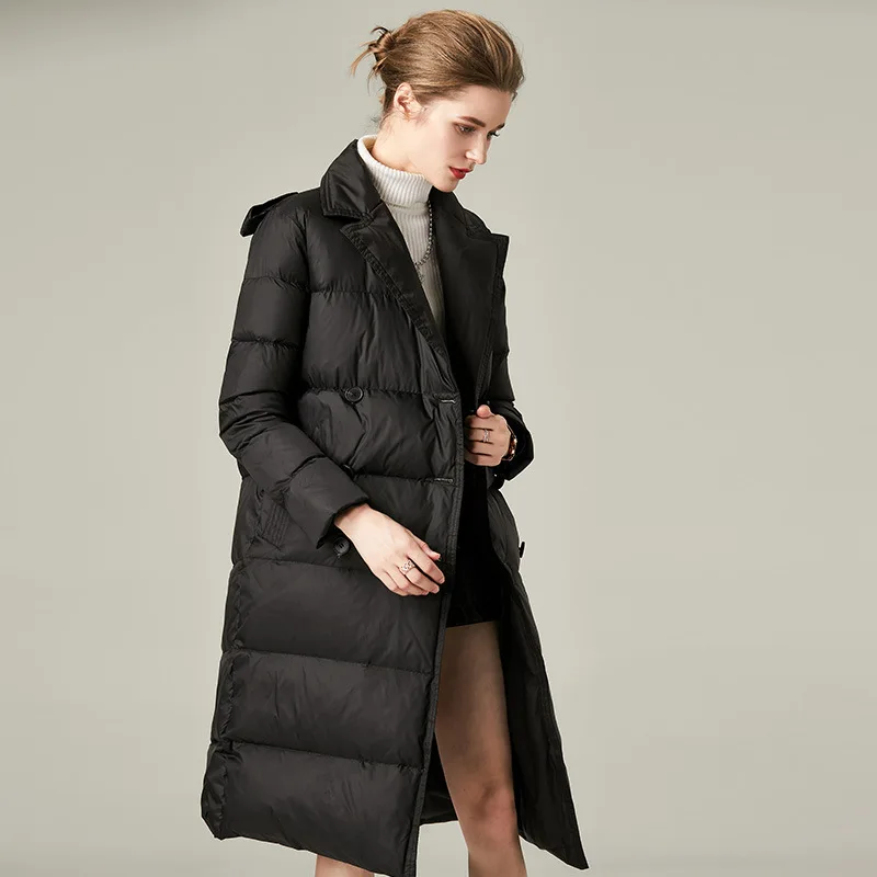 Oem Real Luxury Parka Mujer Duck Down Jacket Fur Long Coat Women Winter Windbreak