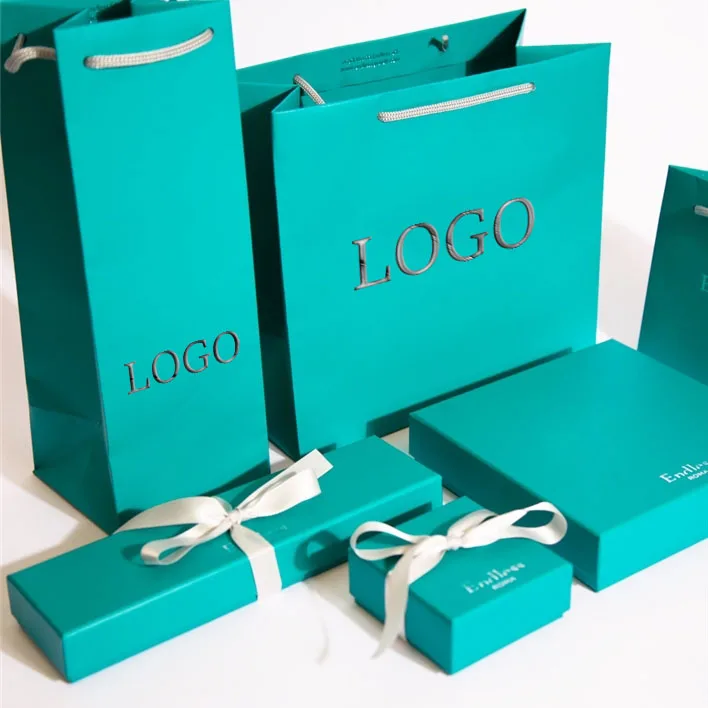 Custom square rectangular shape vintage charm bracelet necklace dark blue velvet jewelry gift packaging box