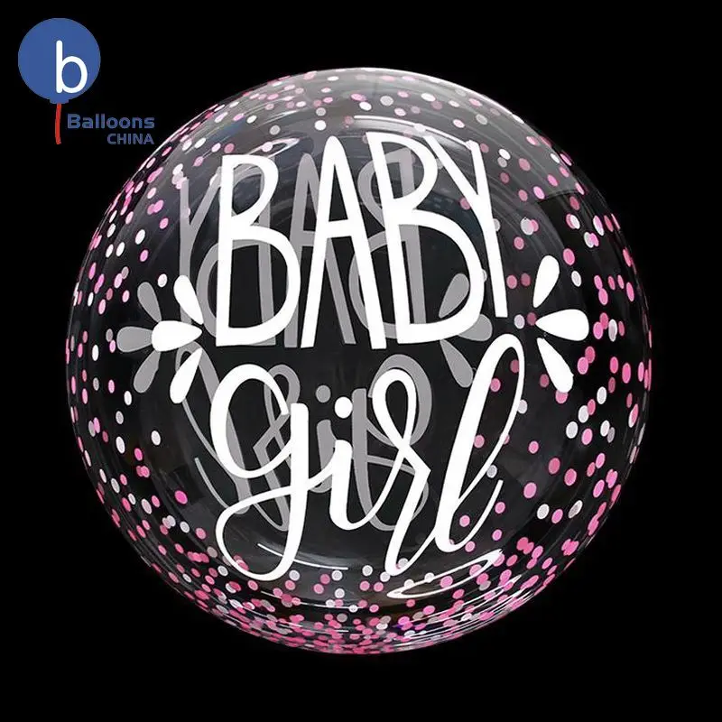 New Design 20 Inch Printing BABY GIRL Bobo Balloons Birthday Party Decoration