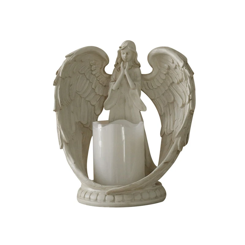 
Decorative Tabletop Decoration Unique Candle Holders Praying Angel Candle Holder Resin 