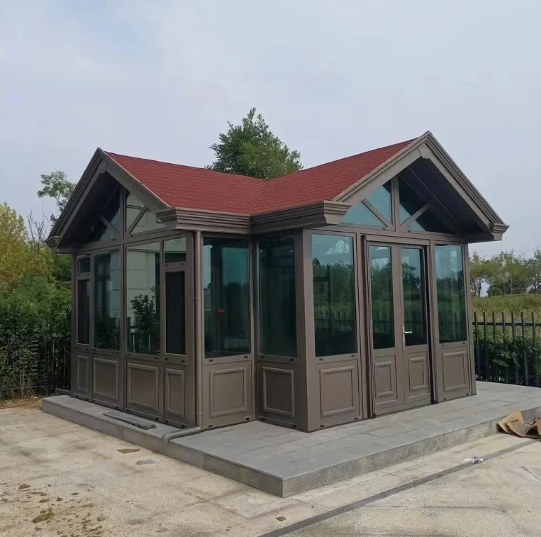 Sun protection sheet for house Conservatory customized Greenhouse Triangle roof sunrooms with sliding windows