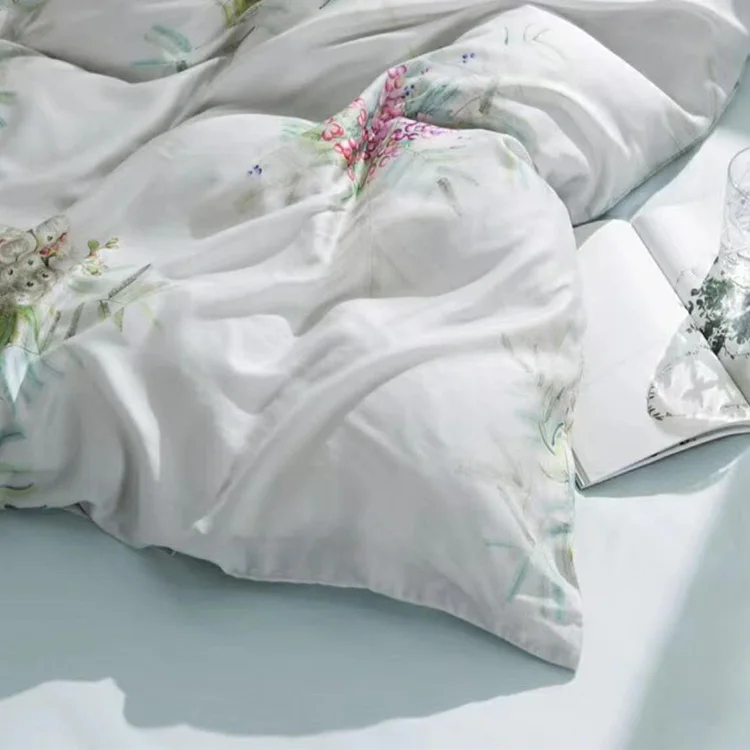 
Custom Printed 100% tencel printed bedding set sheet set 