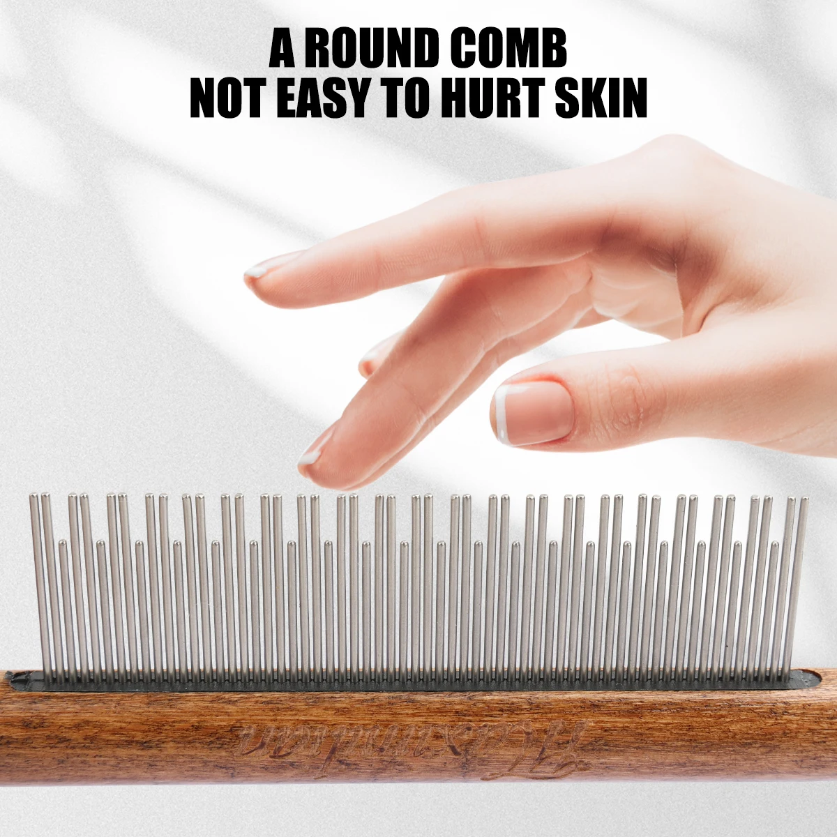 Factory Wholesale Wooden Handle Pet Needle Comb Cat Dog Grooming brush pet deshedding Tool Flea Comb