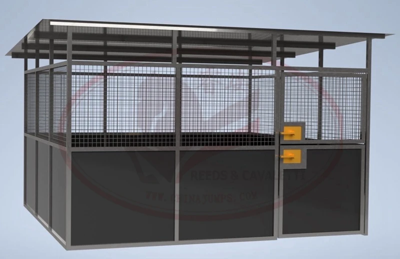 Reeds Australia  style wire net stable, hdpe board HDG portable stable