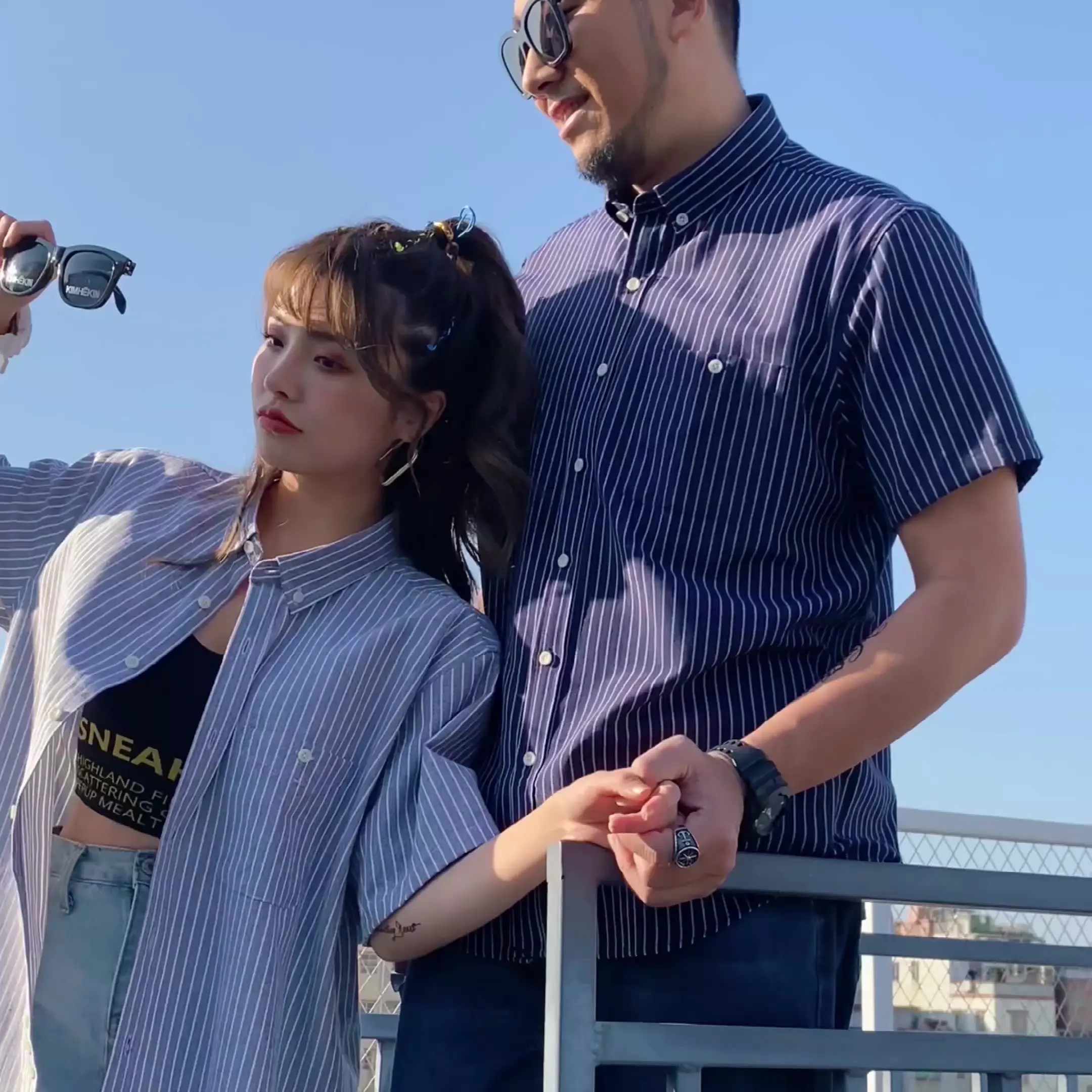 2023 мужская летняя новая рубашка с коротким рукавом деловая в полоску fat brother fashion casual