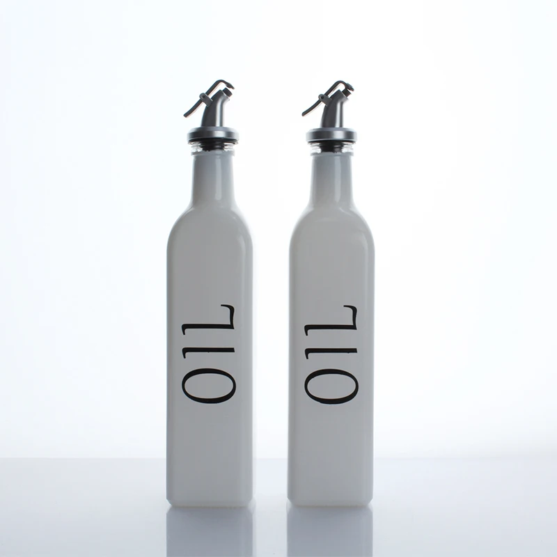 Custom Kitchen Oil Dispenser Bottle Olive Ceramic Spice Jar Kitchenware Metal Lids, Bamboo Lid Food Multifunction CLASSIC Party