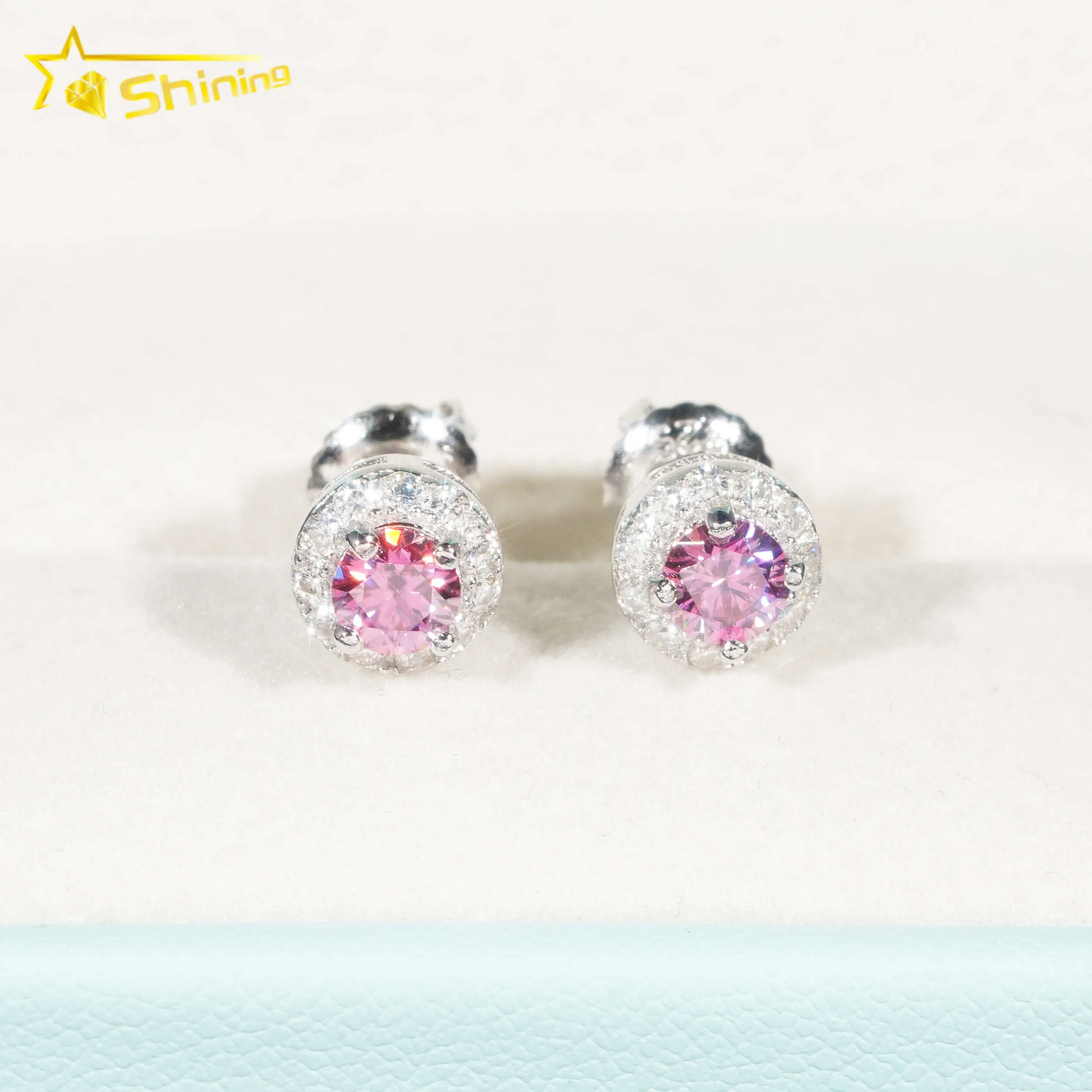 Ready To Ship Hot Selling Hip Hop Jewelry 925 Sterling Silver VVS Moissanite Stud Earrings 4mm