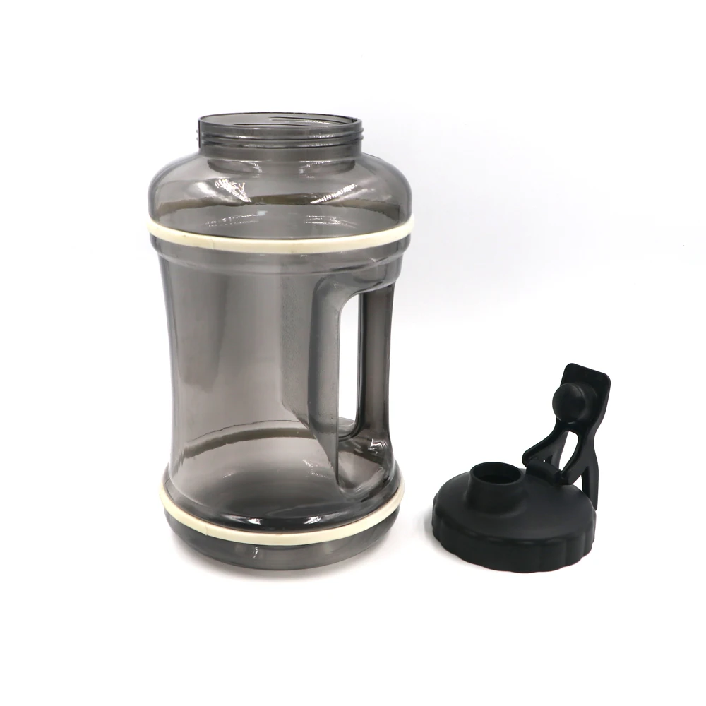 Real eco friendly wide mouth PETG BPA free  2.6L 2L 2 liter plastic fitness sport protein shaker water bottle