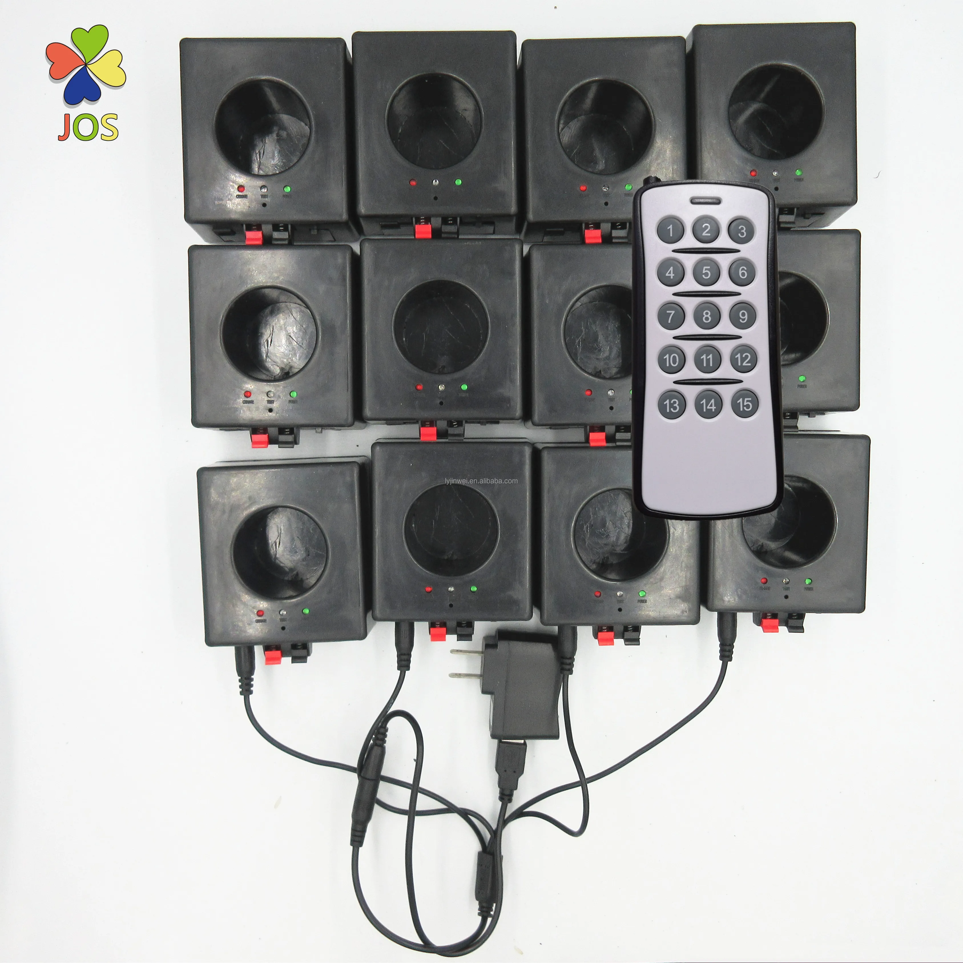 JOS 12 cue 12 channel 4.2 V rechargeable battery  wireless  remote control cold  fireworks  firing system for wedding party