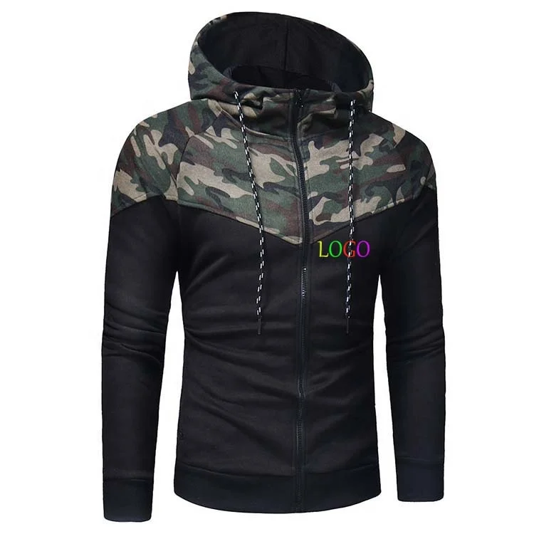 Fashion Camouflage Lime Green jacket Hoodie Mens Full Zipper Camo Hoodies