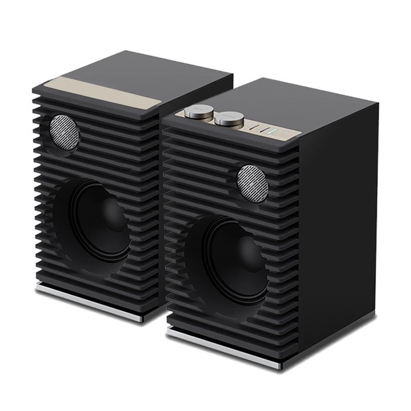 Home Retro Bookshelf Speakers Bluetooth wireless Audio Nature Wood HI-End Sound HIFI AUX/RCA Passive subwoofer Speaker