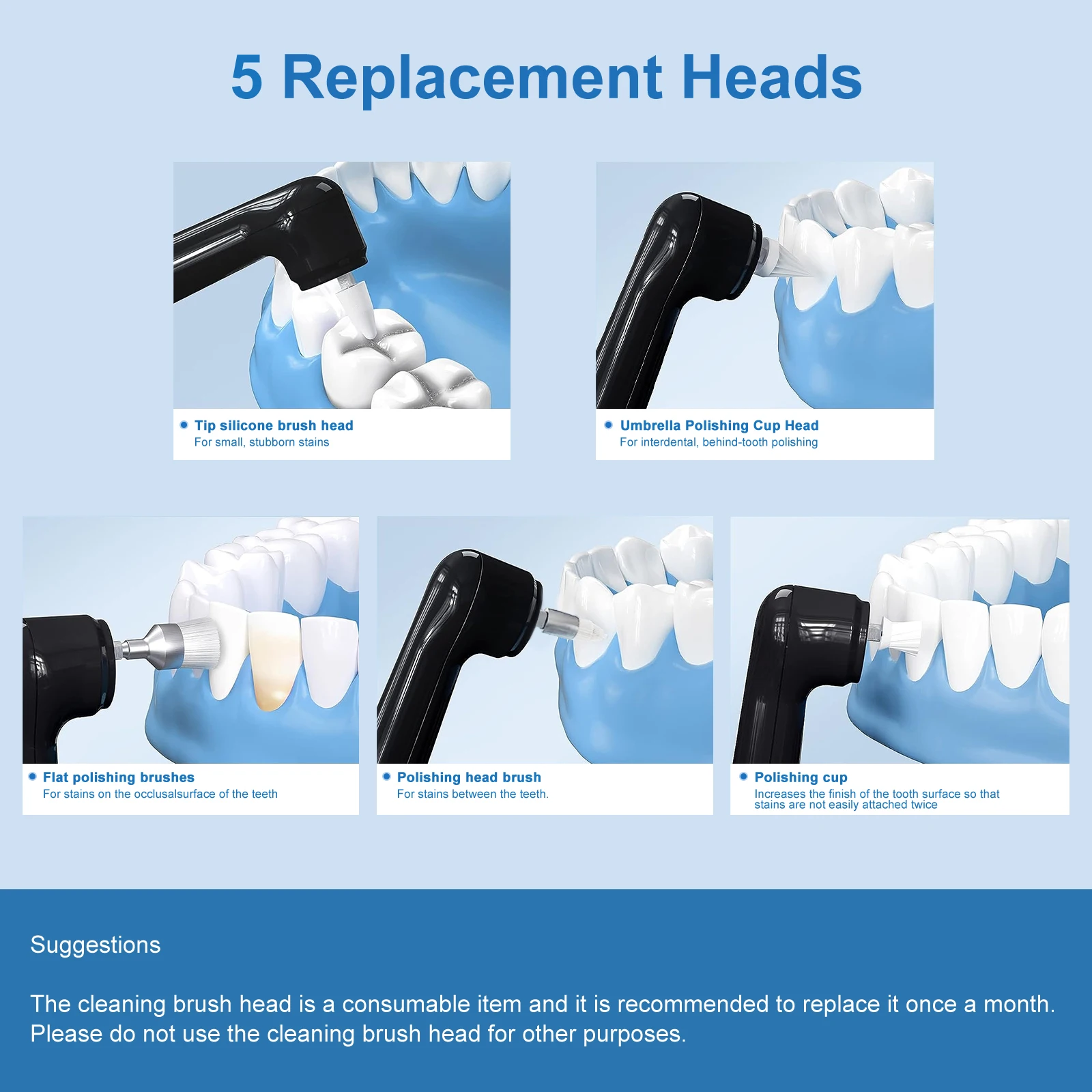 Custom Logo OEM Premium teeth whitening kit  Cleaning Multifunctional Electric Tooth Polisher Dental