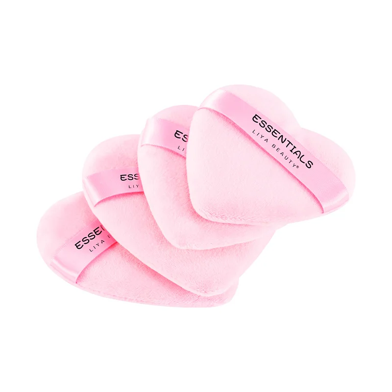 Soft Pink Foundation Makeup Puff Heart shape Cotton Beauty makeup compact setting puffs