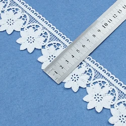 Polyester Milk Silk Embroidery Lace for Garment Processing Accessories Hot Selling White Embroidery Fabric 100% Polyester