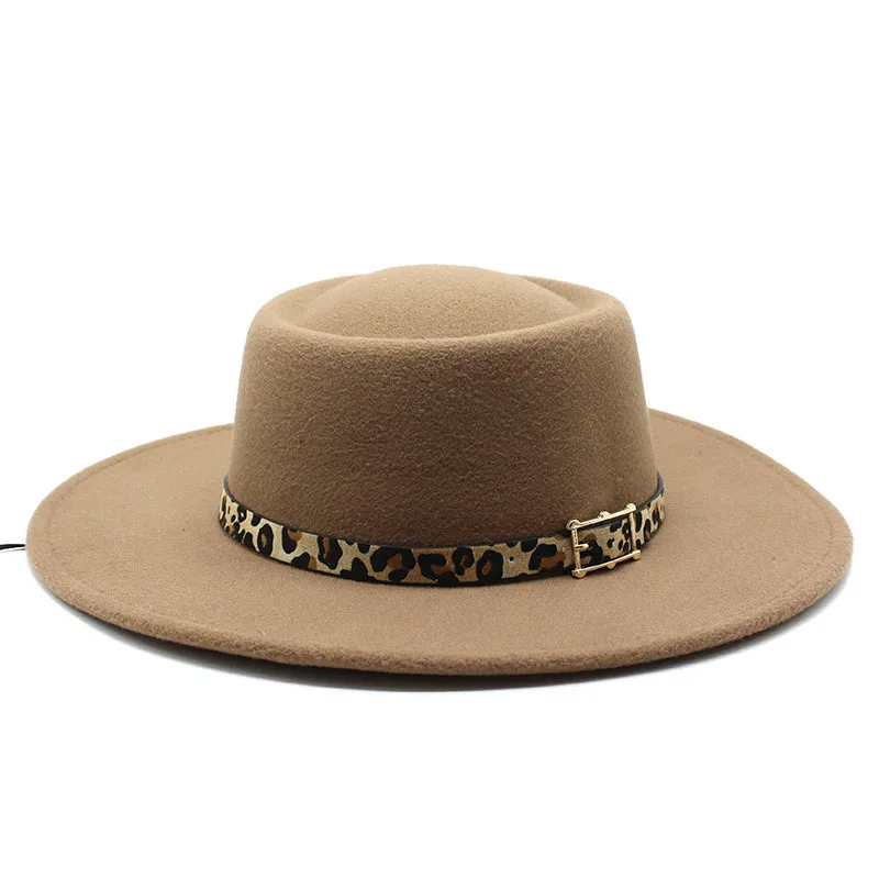 
New round top woolen felt top hat men and women Fedora Hats Fashion concave convex top woolen hat 