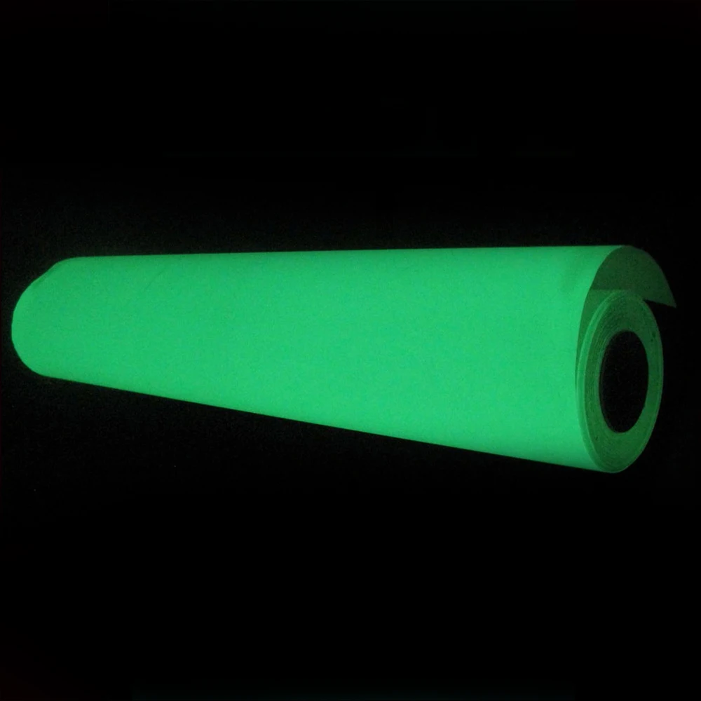1.24m*45.7m PVC Printing Glow Dark Green Photoluminescent Film Self-Adhesive Vinyl Roll Reflective Material Safety