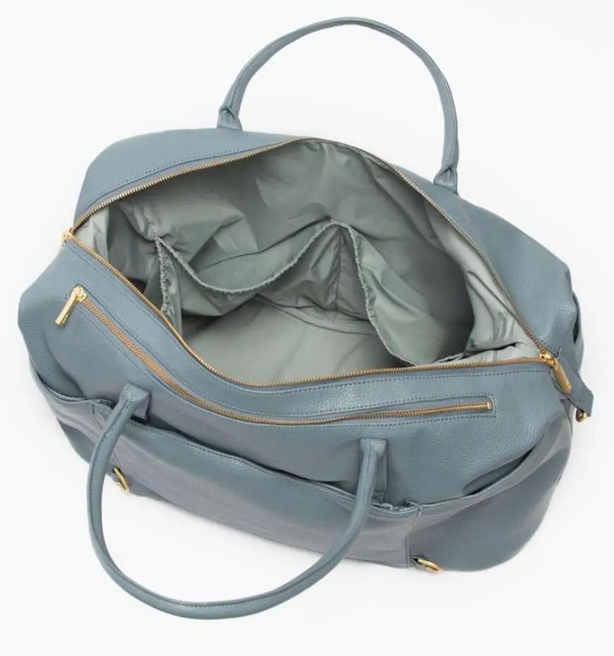 Women Travel Duffel Weekender Carryon Shoulder Tote Bag Canvas PU Leather bag