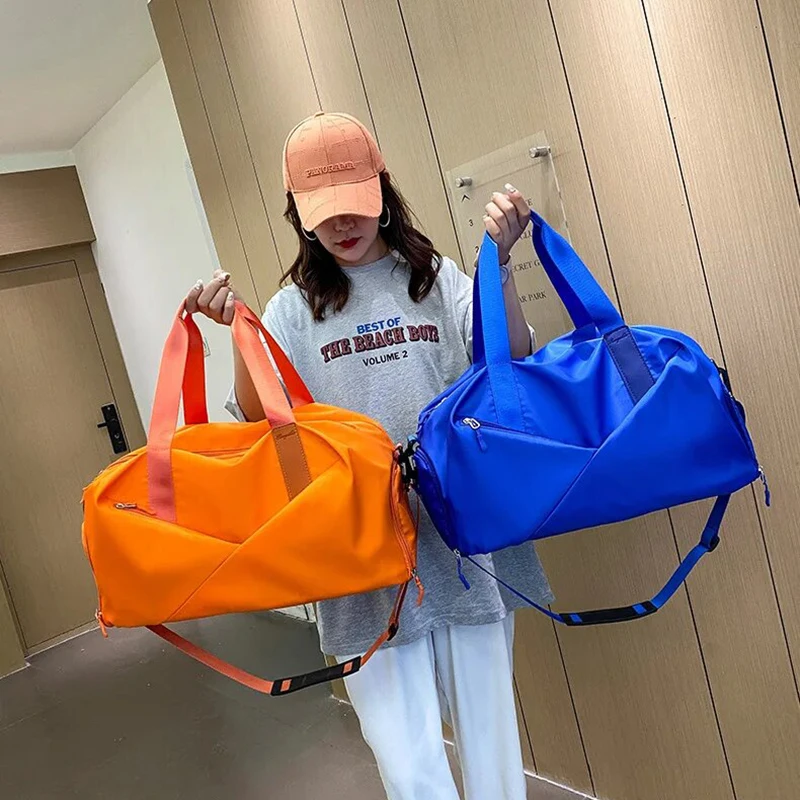 Waterproof Gym Sports Bags Men Women molle Fitness Training Bag Multifunctional Nylon travel Duffel Bag With Shoe Compartment