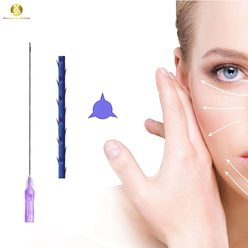 
High quality 19G100mm error correction PDO/ PCL absorbable medical suture fios pdo lift 