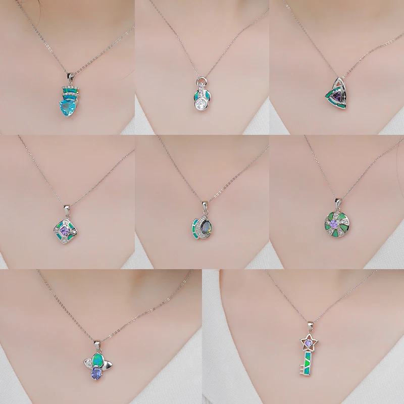 XYOP 925 Sterling Silver Dream Filter Does Not Collide With The Faux Opal Pendant Jewelry Personality Party