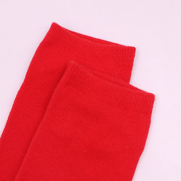 Custom Factory Supply Pure Cotton Single Color Red Sock Christmas Ankle Sock Women Invisible Sport Socks