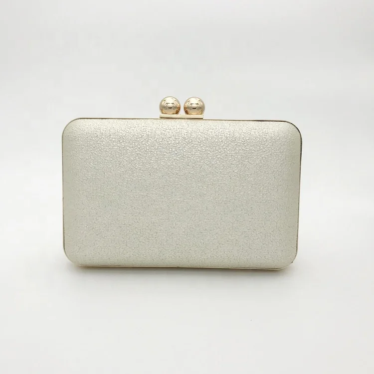 
Fancy Best Selling Style Vintage Purse Handmade Silver Shiny PU Leather Clutch Bag With Metal Frame Women Evening Dress Bag 