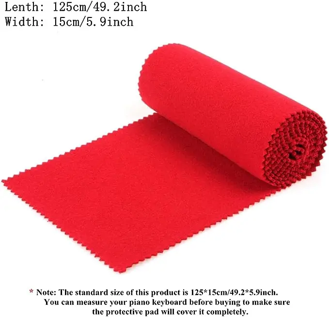 Red microfiber cleaning cloth piano keyboard dust cover, suitable for electronic keyboard, digital piano