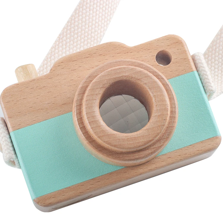 China Supplier Hot Sale Creative cute style kids camera toy pink wooden camera toys for girl gift