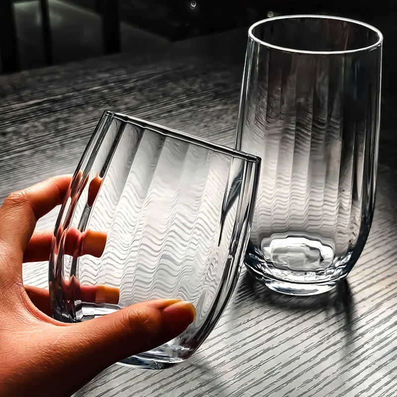Tall 370ml Glass Drinking Cups with Short Stemless Wine Glassware 320ml Highball Cocktail Whiskey Water Glasses Party Occasions